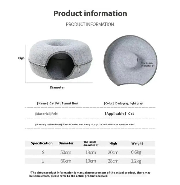 Round Cat Tunnel – Foldable Play Tube