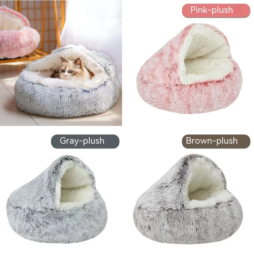 CozyNest Semi-Closed Pet Bed – Cats & Small Dogs